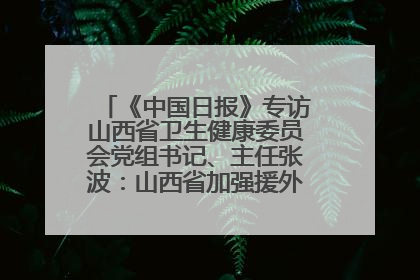 《中国日报》专访山西省卫生健康委员会党组书记、主任张波：山西省加强援外医疗工作 构建中非卫生健康共同体