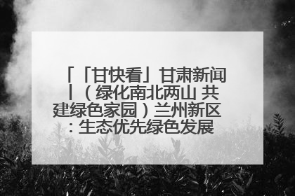 「甘快看」甘肃新闻丨（绿化南北两山 共建绿色家园）兰州新区：生态优先绿色发展 打造生态环保示范区
