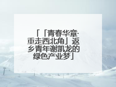 「青春华章·重走西北角」返乡青年谢凯龙的绿色产业梦