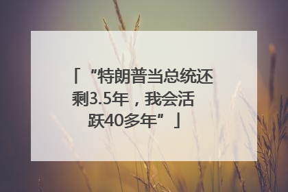 “特朗普当总统还剩3.5年，我会活跃40多年”