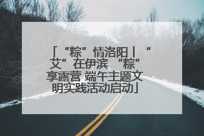 “粽”情洛阳丨“艾”在伊滨 “粽”享露营 端午主题文明实践活动启动