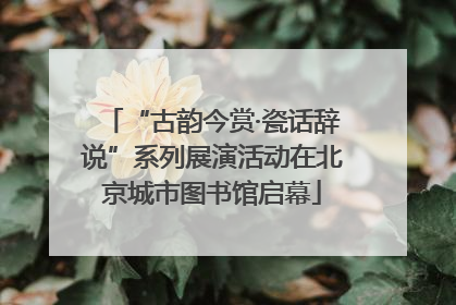 “古韵今赏·瓷话辞说”系列展演活动在北京城市图书馆启幕