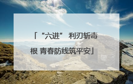 “六进” 利刃斩毒根 青春防线筑平安