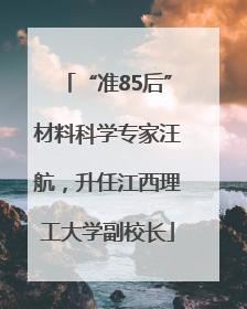 “准85后”材料科学专家汪航，升任江西理工大学副校长