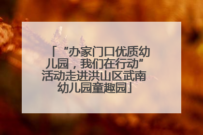 “办家门口优质幼儿园，我们在行动”活动走进洪山区武南幼儿园童趣园