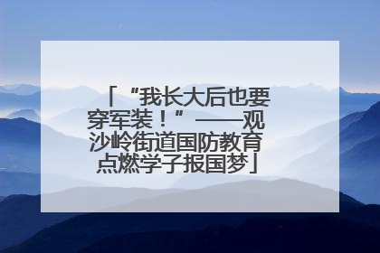 “我长大后也要穿军装！”——观沙岭街道国防教育点燃学子报国梦