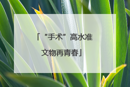 “手术”高水准 文物再青春