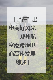 “跨”出电商好风光——郑州航空港跨境电商高速发展综述
