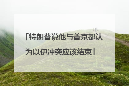 特朗普说他与普京都认为以伊冲突应该结束
