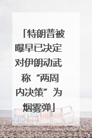 特朗普被曝早已决定对伊朗动武 称“两周内决策”为烟雾弹
