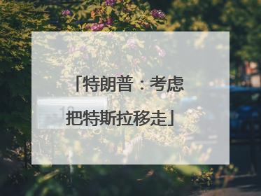 特朗普：考虑把特斯拉移走