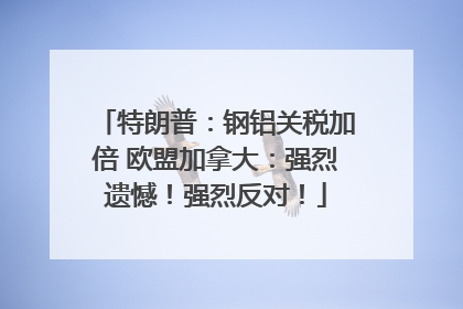 特朗普：钢铝关税加倍 欧盟加拿大：强烈遗憾！强烈反对！
