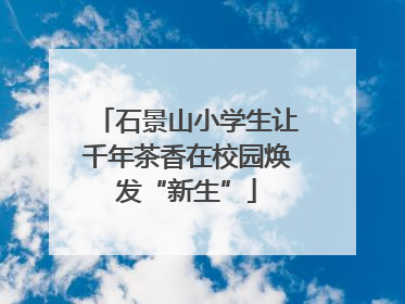 石景山小学生让千年茶香在校园焕发“新生”