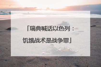 瑞典喊话以色列：饥饿战术是战争罪