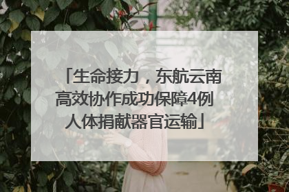 生命接力，东航云南高效协作成功保障4例人体捐献器官运输