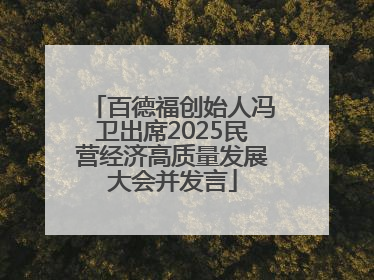 百德福创始人冯卫出席2025民营经济高质量发展大会并发言