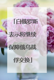 白俄罗斯表示将继续保障俄乌战俘交换