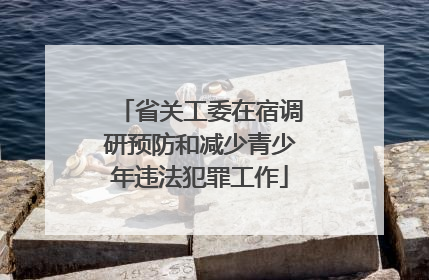 省关工委在宿调研预防和减少青少年违法犯罪工作