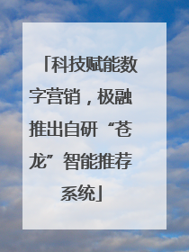 科技赋能数字营销，极融推出自研“苍龙”智能推荐系统