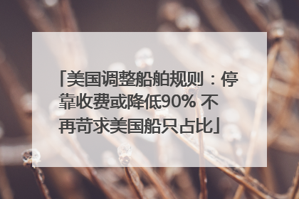 美国调整船舶规则：停靠收费或降低90% 不再苛求美国船只占比