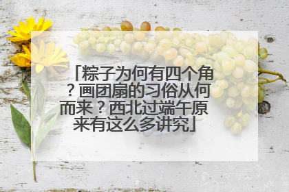 粽子为何有四个角？画团扇的习俗从何而来？西北过端午原来有这么多讲究