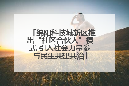 绵阳科技城新区推出“社区合伙人”模式 引入社会力量参与民生共建共治