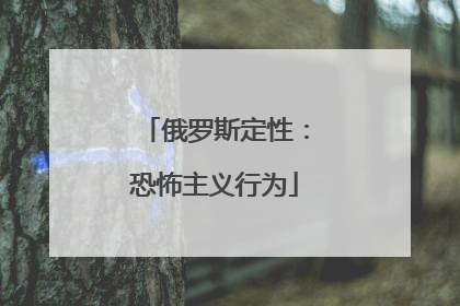 俄罗斯定性：恐怖主义行为