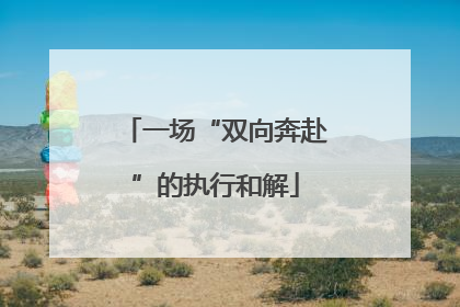 一场“双向奔赴”的执行和解