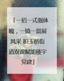 一招一式强体魄，一镜一景展风采 积玉桥街道双课赋能楼宇党建
