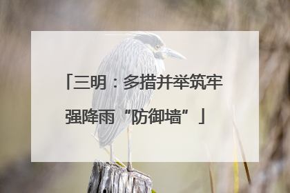 三明：多措并举筑牢强降雨“防御墙”