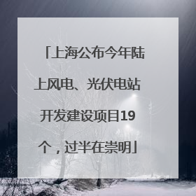 上海公布今年陆上风电、光伏电站开发建设项目19个，过半在崇明