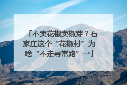 不卖花椒卖椒芽？石家庄这个“花椒村”为啥“不走寻常路”→