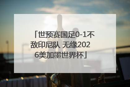 世预赛国足0-1不敌印尼队 无缘2026美加墨世界杯