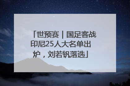 世预赛｜国足客战印尼25人大名单出炉，刘若钒落选