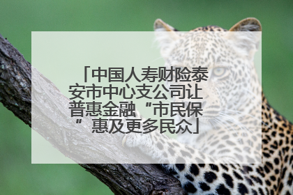 中国人寿财险泰安市中心支公司让普惠金融“市民保”惠及更多民众