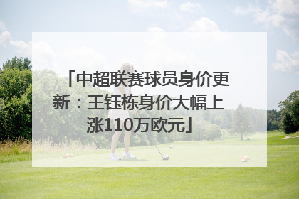 中超联赛球员身价更新：王钰栋身价大幅上涨110万欧元