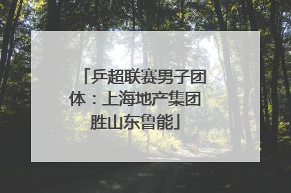 乒超联赛男子团体：上海地产集团胜山东鲁能