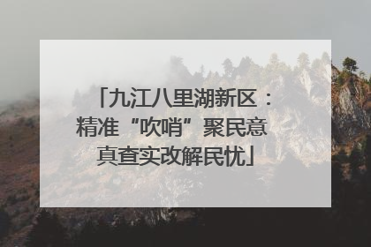 九江八里湖新区：精准“吹哨”聚民意 真查实改解民忧