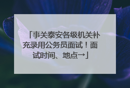 事关泰安各级机关补充录用公务员面试！面试时间、地点→
