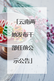 云南两地发布干部任前公示公告