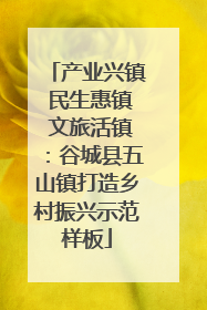 产业兴镇 民生惠镇 文旅活镇：谷城县五山镇打造乡村振兴示范样板
