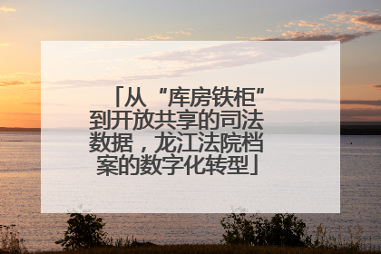从“库房铁柜”到开放共享的司法数据，龙江法院档案的数字化转型