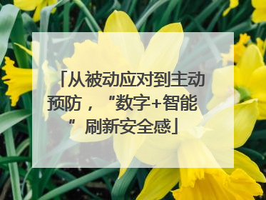 从被动应对到主动预防，“数字+智能”刷新安全感