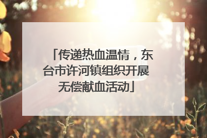 传递热血温情，东台市许河镇组织开展无偿献血活动