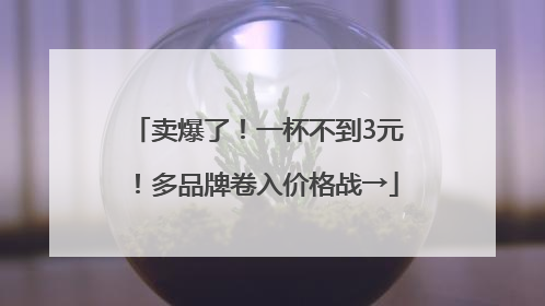 卖爆了！一杯不到3元！多品牌卷入价格战→