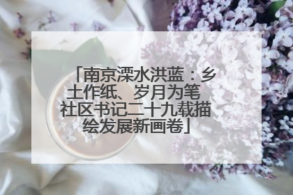 南京溧水洪蓝：乡土作纸、岁月为笔 社区书记二十九载描绘发展新画卷