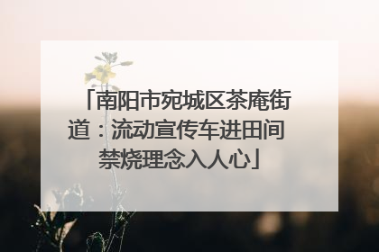 南阳市宛城区茶庵街道：流动宣传车进田间 禁烧理念入人心