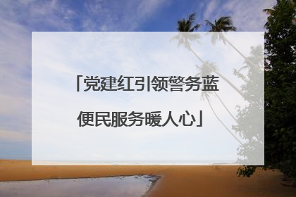 党建红引领警务蓝 便民服务暖人心