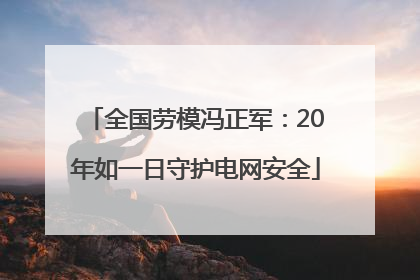 全国劳模冯正军：20年如一日守护电网安全