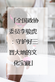 全国政协委员李骏虎：守护好三晋大地的文化宝藏